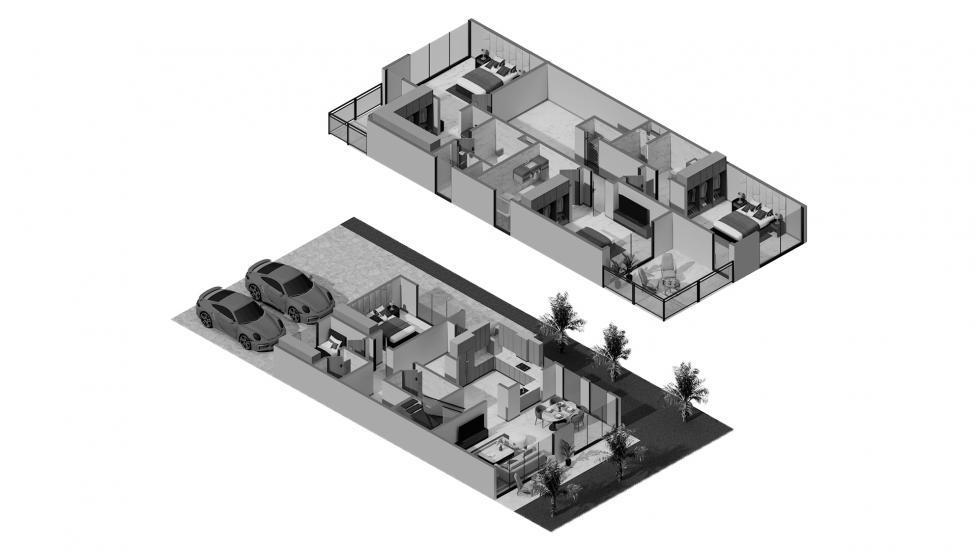 Планировка «4BR 229SQM» 4 спальни в ЖК AURA GARDENS