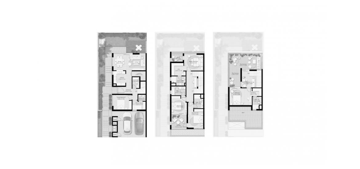 Floor plan «B», 4 bedrooms in TILAL AL GHAF RESIDENCES