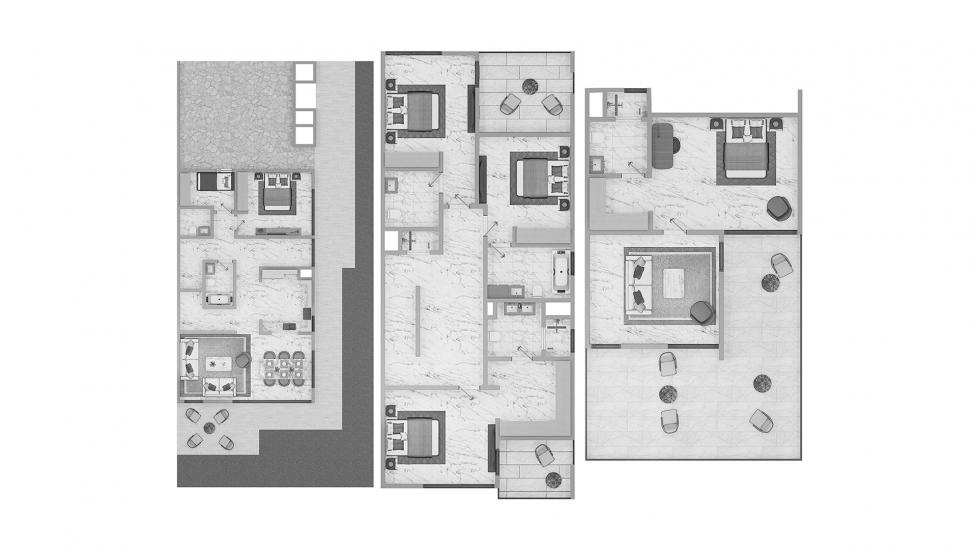 Floor plan «4 BR Twin Villa Type B 317SQM», 4 bedrooms in AURA